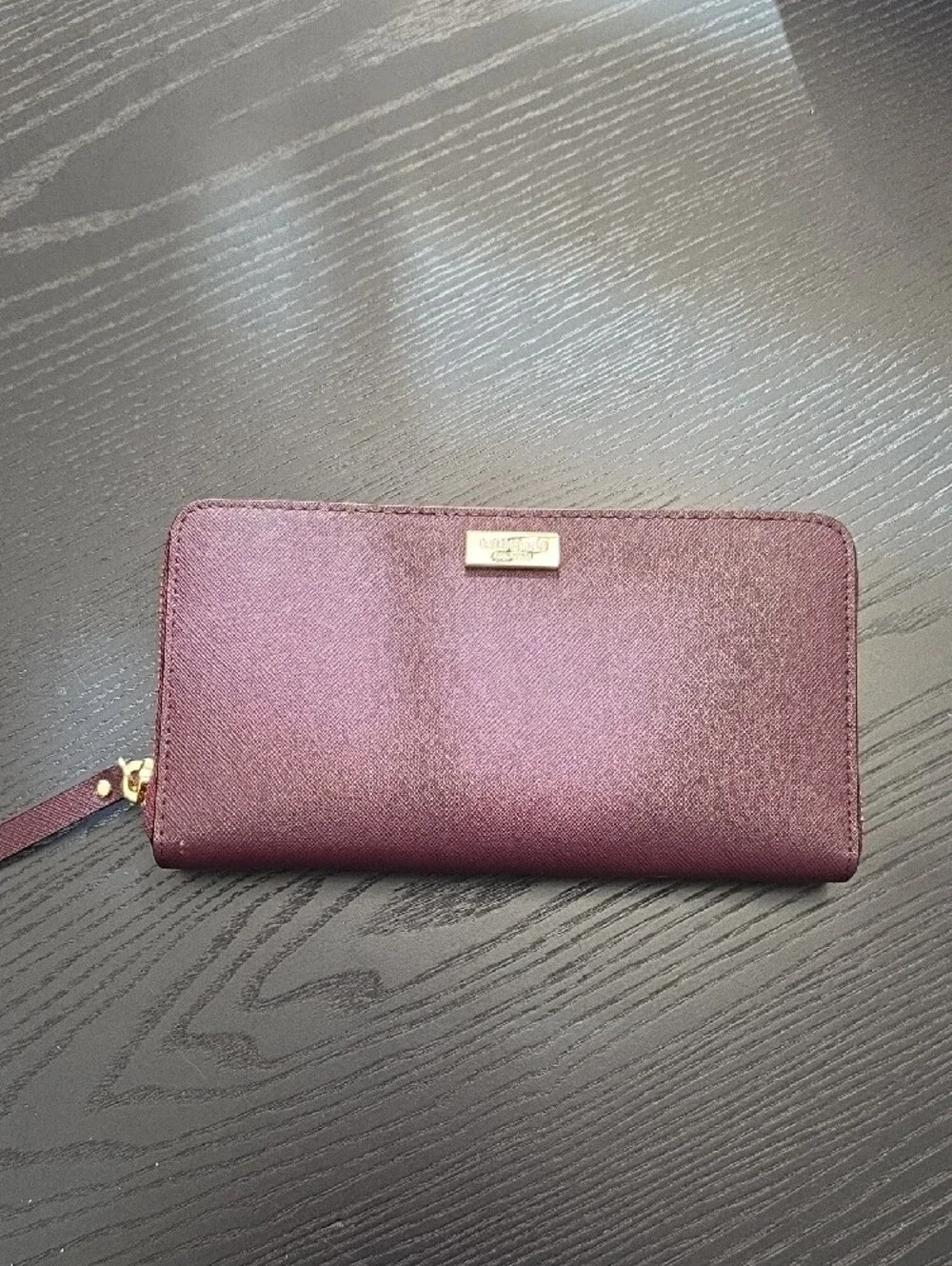 kate spade plum leather top-handle satchel with matching wallet set